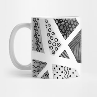 Geometric doodles - black and white Mug